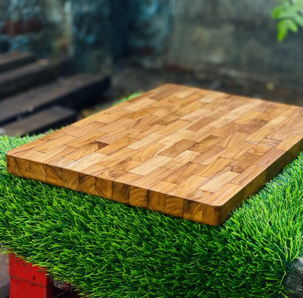 Premium teak block cutting board